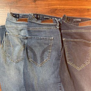 Set of 3 Hollister Super Skinny Jeans - Sz 3 Short